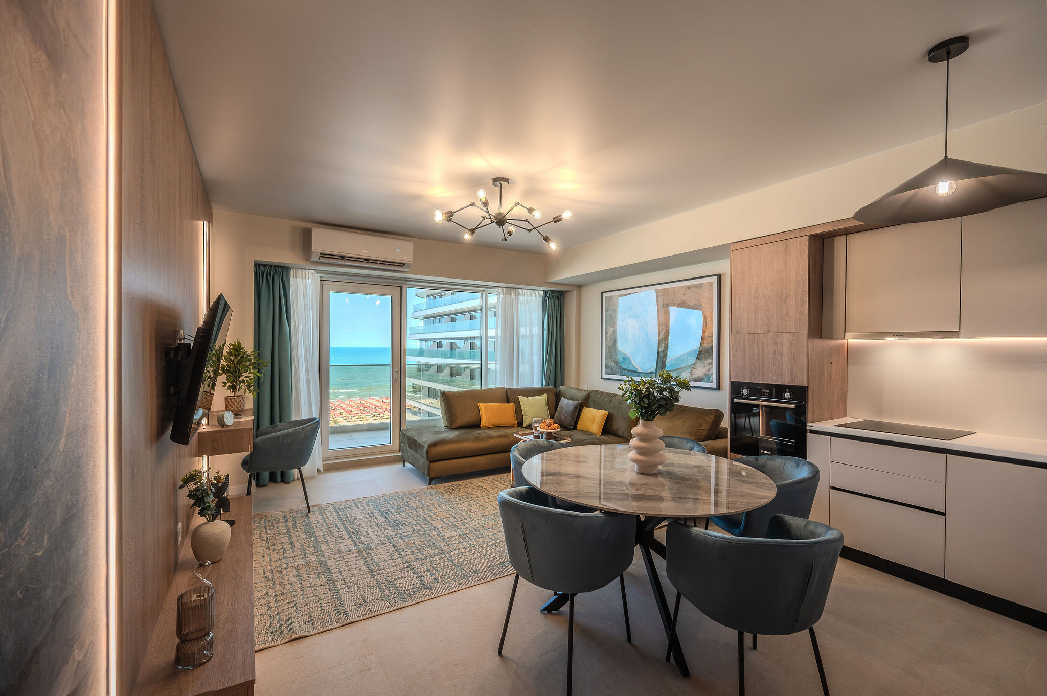 AC-630-Ghost Collection (145 SQM 2BD Sea View Premium) — Διαμέρισμα — κατάλυμα διακοπών με θέα στη θάλασσα στο Aqua Cullinan Resort & SPA, Mamaia Nord, Κωνστάντζα, Ρουμανία — φωτογραφία 3 του καταλύματος | Aqua Vista Rentals