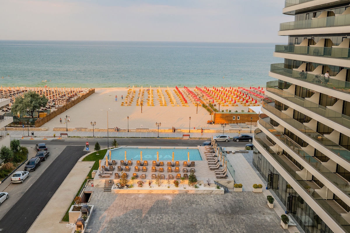 AC-605-Corniche Collection (151 SQM 2BD Corner View) — Διαμέρισμα — κατάλυμα διακοπών με θέα στην πόλη στο Aqua Cullinan Resort & SPA, Mamaia Nord, Κωνστάντζα, Ρουμανία — φωτογραφία 4 του καταλύματος | Aqua Vista Rentals