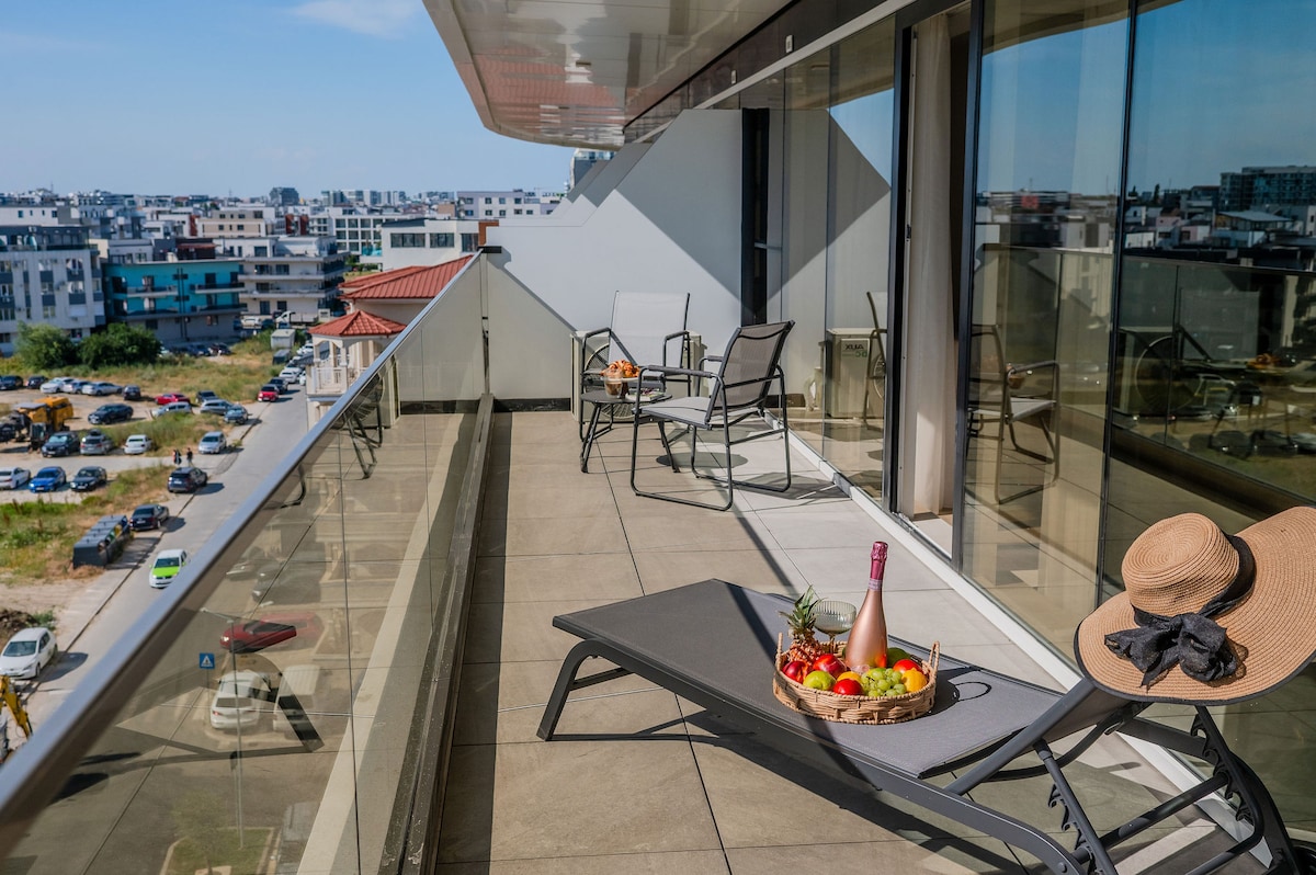AC-635-Silver Spirit Collection (104 SQM 1BD+ City View) — Διαμέρισμα — κατάλυμα διακοπών με θέα στην πόλη στο Aqua Cullinan Resort & SPA, Mamaia Nord, Κωνστάντζα, Ρουμανία — φωτογραφία 3 του καταλύματος | Aqua Vista Rentals