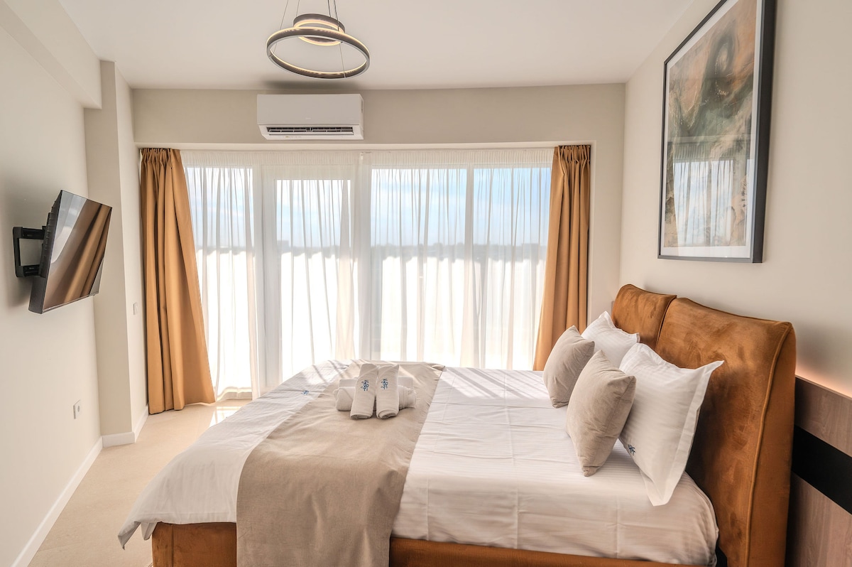 AC-631-Corniche Collection (151 SQM 2BD Corner View) — Διαμέρισμα — κατάλυμα διακοπών με θέα στην πόλη στο Aqua Cullinan Resort & SPA, Mamaia Nord, Κωνστάντζα, Ρουμανία — φωτογραφία 4 του καταλύματος | Aqua Vista Rentals