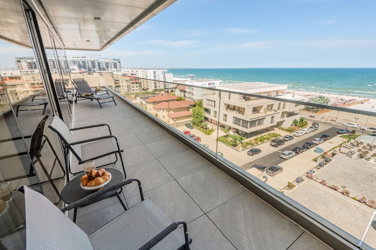 AC-406-Ghost Collection (145 SQM 2BD Sea View Premium) — Διαμέρισμα — κατάλυμα διακοπών με θέα στη θάλασσα στο Aqua Cullinan Resort & SPA, Mamaia Nord, Κωνστάντζα, Ρουμανία — κύρια φωτογραφία του καταλύματος | Aqua Vista Rentals