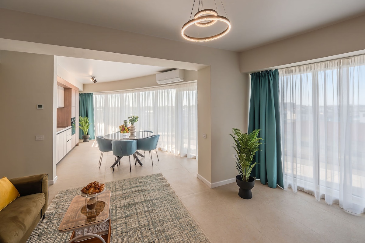 AC-829-Corniche Collection (151 SQM 2BD Corner View) — Διαμέρισμα — κατάλυμα διακοπών με θέα στην πόλη στο Aqua Cullinan Resort & SPA, Mamaia Nord, Κωνστάντζα, Ρουμανία — φωτογραφία 2 του καταλύματος | Aqua Vista Rentals