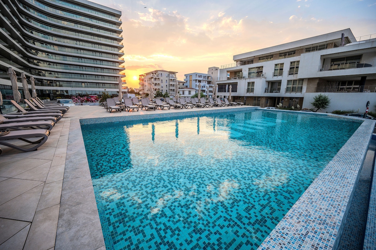 AC-322-Amphora (102 SQM 2BD Family Sea View) — Διαμέρισμα — κατάλυμα διακοπών με θέα στη θάλασσα στο Aqua Cullinan Resort & SPA, Mamaia Nord, Κωνστάντζα, Ρουμανία — φωτογραφία 4 του καταλύματος | Aqua Vista Rentals